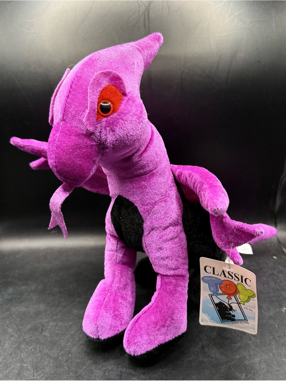 Classic Purple and Black Dragon Plush Toy